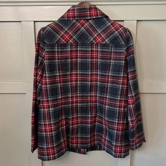 Pendleton 100% Virgin Wool Tartan Plaid Coat Button Front Jacket Size Large - Picture 11 of 13